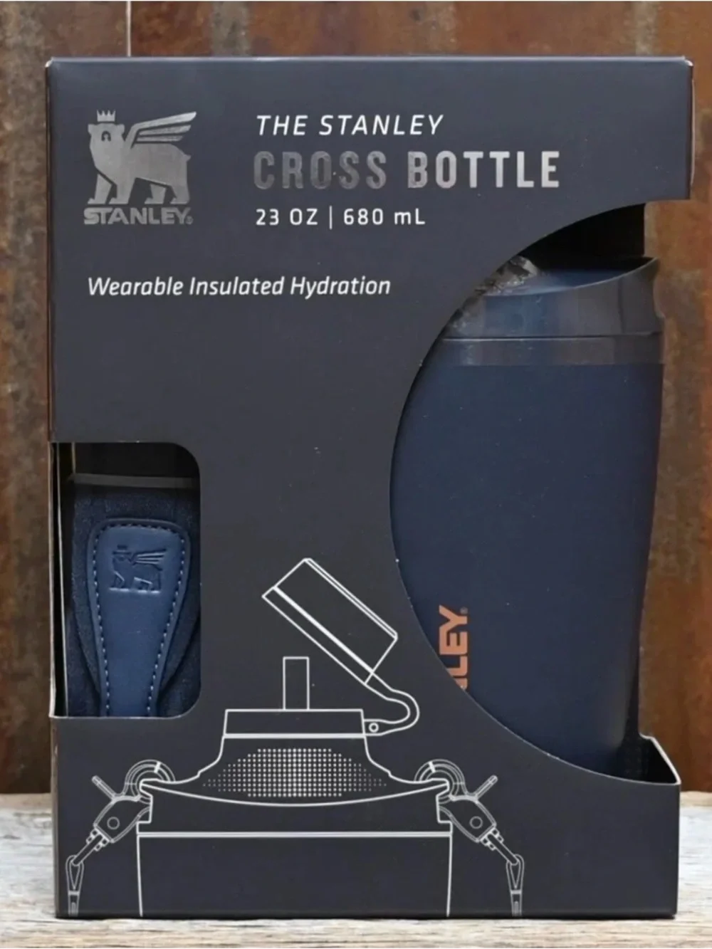 Stanley The Stanley Cross Bottle 23 oz Travel Bottle w/ Strap Blue New Sealed - Picture 1 of 5